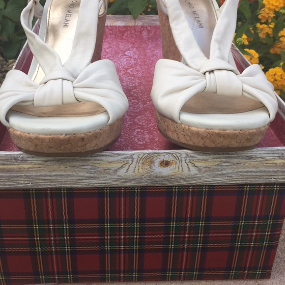 ANTONIO MELANI LEATHER WEDGE HEELS SZ 10 - Picture 5 of 6